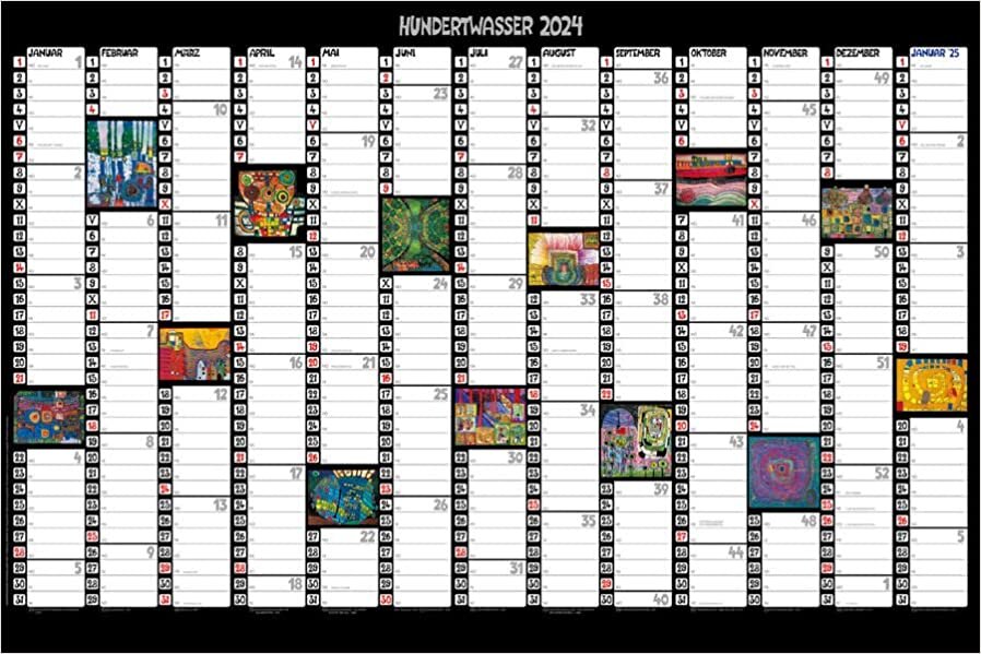 ダウンロード  Hundertwasser Jahresplaner Art 2024: Wandplaner 本