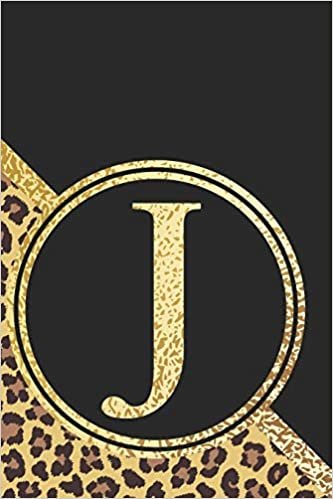 indir Letter J Notebook: Initial J Monogram Blank Lined Notebook Journal Leopard Print Black and Gold