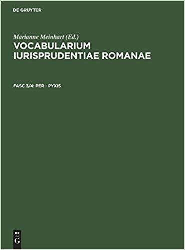 Vocabularium iurisprudentiae Romanae. N - Q. N - P: per - pyxis: Tomus IV. Hlbbd 1. Fasc 3/4