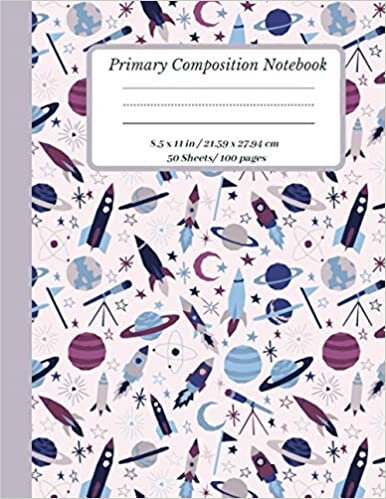 indir Primary Composition Book: Primary composition notebook | handwriting practice books for kids |kindergarten writing paper with lines and drawing space | Grades K-2 | Boy&#39;s Space Rockets Cover Vol.31