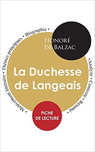 Fiche de lecture La Duchesse de Langeais (Etude integrale)