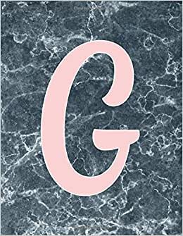 Rose pink G Monogram Initial letter G Notebooks Journals gifts for kids, Girls and Women who like black & white marbles, Writing & Note Taking - 120 ... Book, Composition notebook, Journal or Diary indir