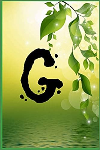 تحميل G: Monogram Initial: G Notebook for Women and Girls, green Floral 6 x 9 110pages