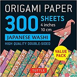 تحميل Origami Paper - Japanese Washi Patterns- 4 inch (10cm) 300 sheets: Tuttle Origami Paper: High-Quality Origami Sheets Printed with 12 Different Designs
