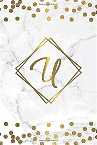 indir U: Lovely Monogram Letter U Initial Dot Grid Bullet Notebook for Women &amp; Girls - Pretty Personalized Journal &amp; Diary with Dot Gridded Pages - Trendy Grey Marble &amp; Golden Polka Dots Pattern