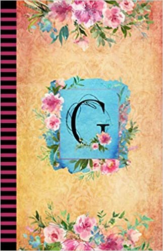 indir G: Watercolor Floral Monogram Journal/Notebook, 120 Pages, Lined, 5.5 x 8.5, Soft Cover Matte Finish