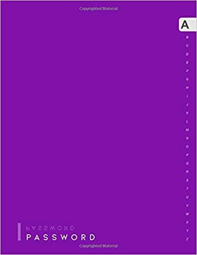 indir Password: 8.5 x 11 | Large Print Login Notebook Organizer with A-Z Alphabetical Tabs Printed | Classic Essential Backward Design Purple