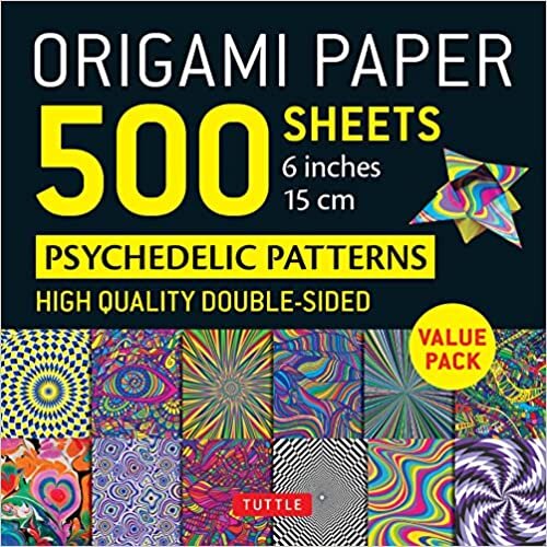 تحميل Origami Paper 500 sheets Psychedelic Patterns 6&quot; (15 cm): Tuttle Origami Paper: Double-Sided Origami Sheets Printed with 12 Different Designs (Instructions for 5 Projects Included)
