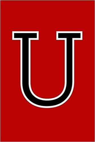 indir U: Monogram Journal A Initial, Writing Composition Notebook or Diary. Solid Red with Black Alphabet Letter - 6&quot; x 9&quot; 110 College Ruled Blank Lined Pages With Space For Date.