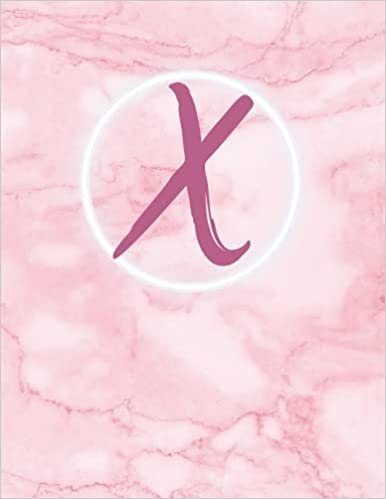indir X: Monogram single initial X Notebook: Pink, for girls and women, school, work, notes 8.5X11 with 120 lined pages, college rule