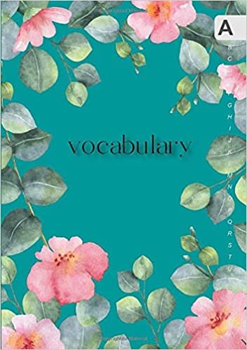 indir Vocabulary: A5 Notebook 3 Columns Medium | A-Z Alphabetical Sections | Cute Eucalyptus and Flower Design Teal
