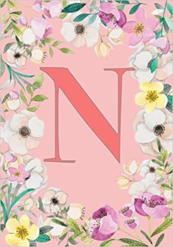 indir N: Monogram Pink Blossom, Initial N Notebook (journal, composition, scrapbook) for Notes and Study Paperback 7 x 10 (Monogram Initial name notebook, Band 14): Volume 14