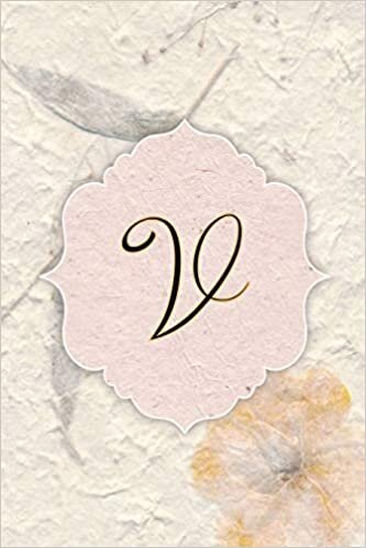indir V: Beautiful Flower Journal, Monogram Initial Letter V Lined Diary Notebook