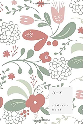 indir A-Z Address Book: 6x9 Medium Notebook for Contact and Birthday | Journal with Alphabet Index | Vintage Blooming Flower Cover Design | White