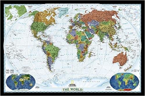 تحميل خريطة حائط ناشونال جيوغرافيك: World decorator (116.8 x 77.5 cm) (ناشونال جيوغرافيك مرجع خريطة)