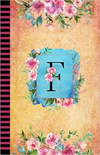 indir F: Watercolor Floral Monogram Journal/Notebook, 120 Pages, Lined, 5.5 x 8.5, Soft Cover Matte Finish