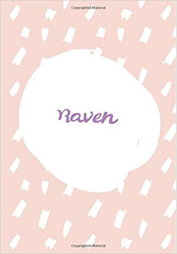 indir Raven: 7x10 inches 110 Lined Pages 55 Sheet Rain Brush Design for Woman, girl, school, college with Lettering Name,Raven