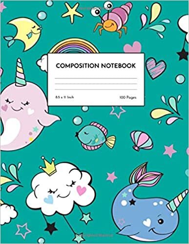 indir Composition Notebook: Wide Ruled Cute Unicorn Blank Lined Cute Notebooks for Girls s Kids School Writing Notes Journal - Primary Composition Notebook - Notes # 005671