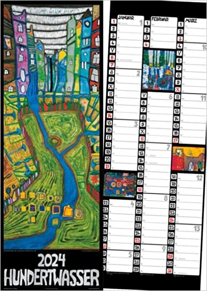 Hundertwasser Streifenkalender Art 2024 ダウンロード