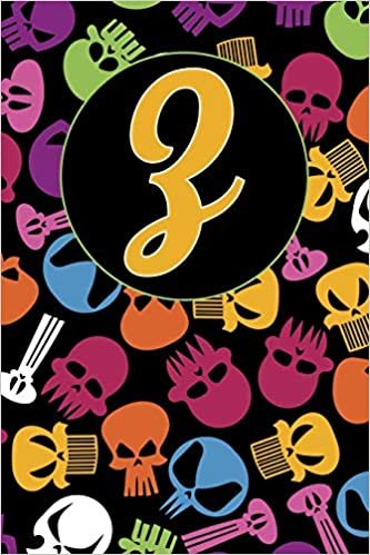 indir Z: Letter Z Journal, Colorful Skulls, Personalized Notebook Monogram Initial, 6 x 9