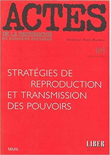 Actes de la recherche en sciences sociales, n°105, Stratégies de reproduction et transmission des po indir