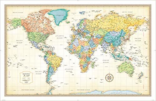 تحميل راند mcnally كلاسيكية خريطة العالم الحائط – المطبوعة المغلفة