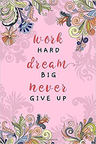 Work Hard, Dream Big, Never Give Up: 4x6 Password Notebook with A-Z Tabs | Mini Book Size | Indian Curl Ornamental Floral Design Pink indir
