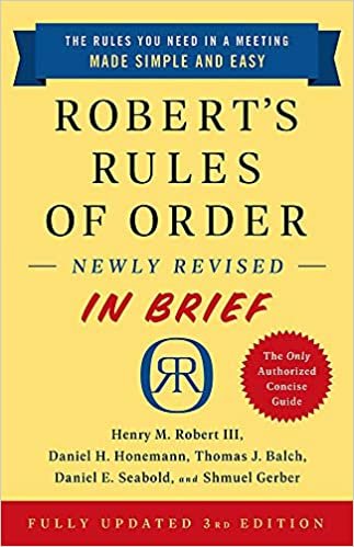Robert's Rules of Order Newly Revised In Brief, 3rd edition