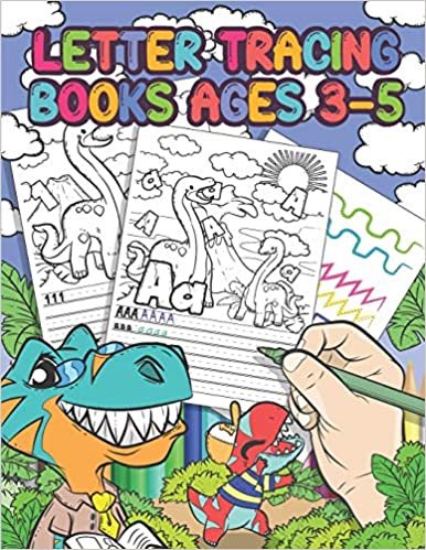 indir Letter Tracing Books Ages 3-5: Dinosaur Coloring Book, Tracing Letters and Numbers for Preschool, Gift for Boys