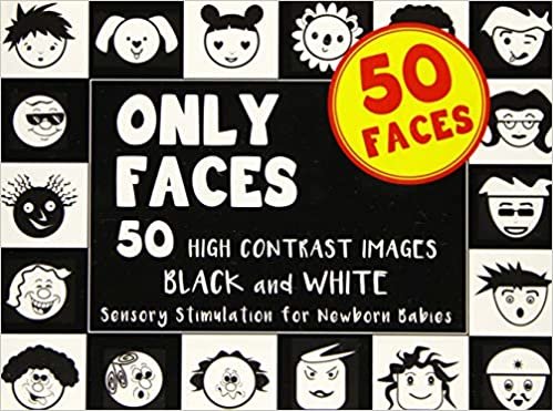تحميل 50 FACES - ONLY FACES ǀ 50 High Contrast Images BLACK and WHITE Sensory Stimulation for Newborn Babies.: Visual Stimulation educational flashcard ... maternity leave. (KHS  Early Learning)