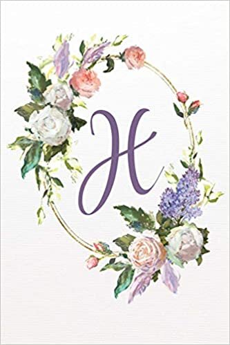 indir H: White Pink Floral 6”x9” Lined Notebook (White Pink Floral Alphabet Series 6”x9” Notebook - Letter H, Band 8)