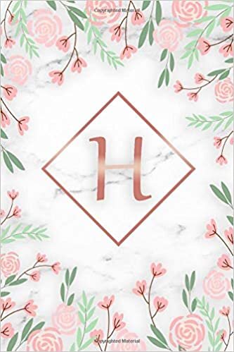 indir H: Initial Monogram Letter H Wide Ruled Blank Notebook for Notes &amp; Writing - Personalized Wide Lined Journal &amp; Diary for Women and Girls - Pretty Pink Floral &amp; Rose Gold Gift Collection
