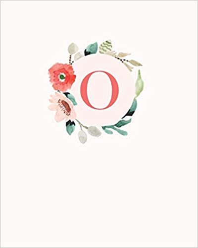 O: 110 Dot-Grid Pages | Monogram Journal and Notebook with a Classic Light Pink Background of Vintage Floral Roses in a Watercolor Design | ... Journal | Monogramed Composition Notebook indir