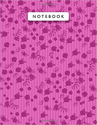 Notebook Fashion Fuchsia Color Mini Vintage Rose Flowers Small Lines Patterns Cover Lined Journal: Planning, 21.59 x 27.94 cm, A4, Work List, College, ... 11 inch, Wedding, Journal, 110 Pages, Monthly