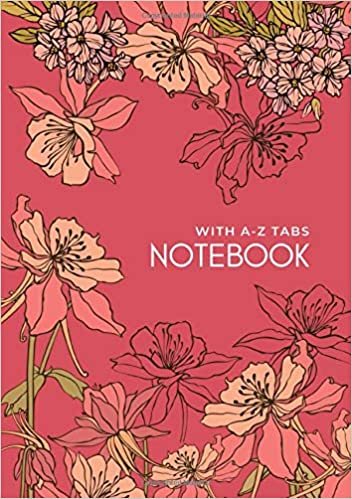 indir Notebook with A-Z Tabs: B5 Lined-Journal Organizer Medium with Alphabetical Section Printed | Drawing Beautiful Flower Design Red