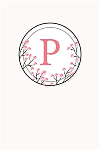 indir P: 110 College-Ruled Pages | Monogram Journal and Notebook with a Classic Light Pink Background of Vintage Floral Watercolor Design | Personalized ... Journal | Monogramed Composition Notebook