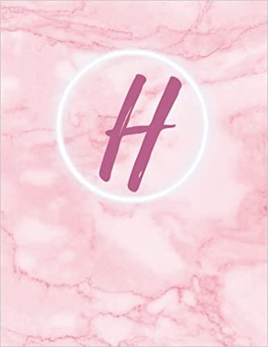 H: Monogram single initial H Notebook: Pink, for girls and women, school, work, notes 8.5X11 with 120 lined pages, college rule