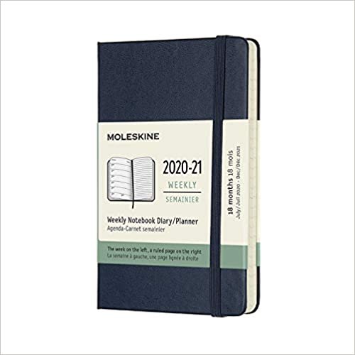 ダウンロード  Moleskine 2020-21 Weekly Planner, 18M, Pocket, Sapphire Blue, Hard Cover (3 x 5.5) 本