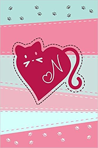 indir N: Heart Cat Monogram Blank Journal. A perfect romantic notebook for cat lovers.