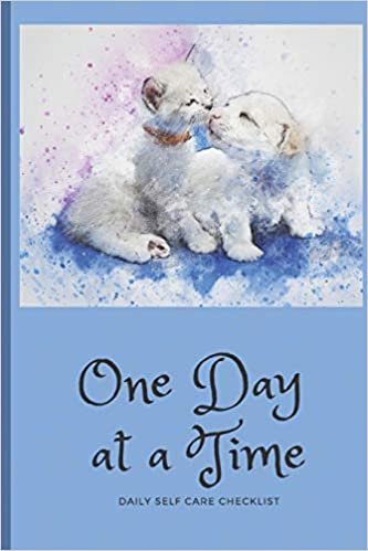 One Day at a Time: Daily Personal Inventory - Self Care - Blank Journal Notebook with Prompts for checking in - Dog & Cat Cover