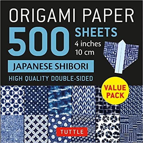 تحميل Origami Paper 500 sheets Japanese Shibori 4&quot; (10 cm): Tuttle Origami Paper: Double-Sided Origami Sheets Printed with 12 Different Blue &amp; White Patterns