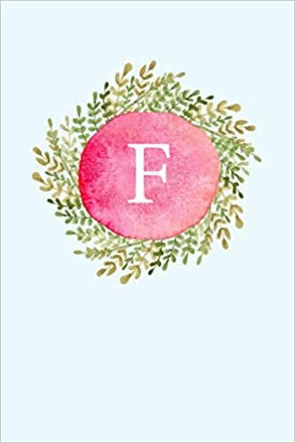 indir F: 110 College-Ruled Pages | Monogram Journal and Notebook with a Classic Light Blue Background of Floral Watercolor Design | Personalized Initial Letter Journal | Monogramed Composition Notebook