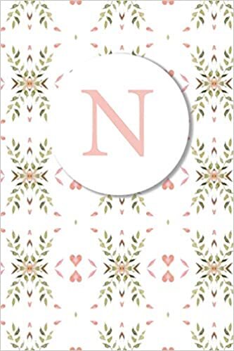 indir N: Pink Floral Monogram Sketchbook | 110 Sketchbook Pages (6 x 9) | Floral Watercolor Monogram Sketch Notebook | Personalized Initial Letter Journal | Monogramed Sketchbook