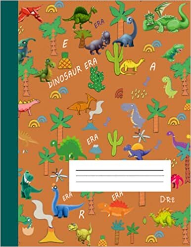 Dinosaur Era - Primary Story Journal: Dotted Midline, Picture Space, Grades K-2 School Exercise Book, 110 Story Pages