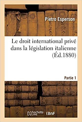indir Esperson-P: Droit International Priv Dans La L gislation Ita (Sciences Sociales)
