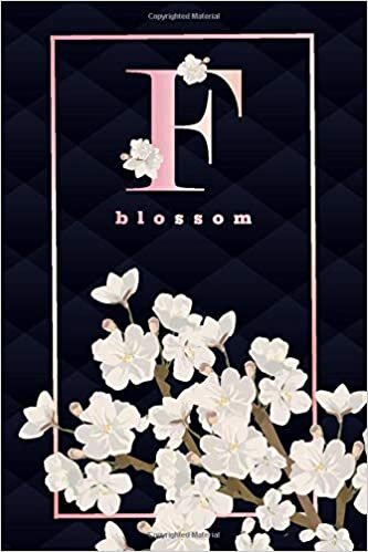 indir F BLOSSOM: Zen white sakura flower monogram notebook. A beautiful feminine blank lined journal with cherry blossom to write all kinds of notes, thoughts, plans, recipes or lists.