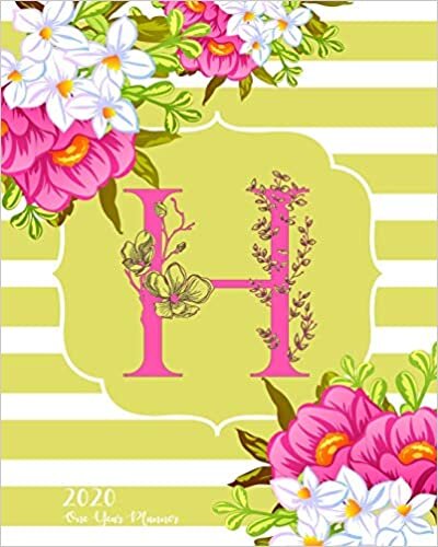 indir H - 2020 One Year Planner: Monogram Classic Initial Pink Flower Green Fun French Floral | Jan 1 - Dec 31, 2020 | Weekly &amp; Monthly Planner + Habit ... Monogram Initials Schedule Organizer, Band 1)