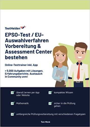 اقرأ EPSO-Test / EU-Auswahlverfahren Vorbereitung & Assessment Center bestehen: Online-Testtrainer inkl. App I + 5.000 Aufgaben mit Lösungen, Erfahrungsberichte, Austausch in Community uvm! الكتاب الاليكتروني 