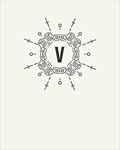 V: 110 Dot-Grid Pages | Monogram Journal and Notebook with a Light Background and Classic Line Design | Personalized Initial Letter Journal | Monogramed Composition Notebook indir