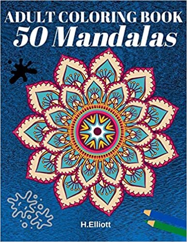 indir ADULT COLORING BOOK 50 Mandalas: Stress Relieving Mandalas Designs With Big Pictures, 1 Design Per Page